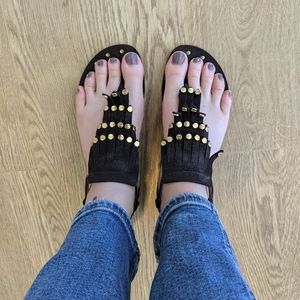 Tory Burch Fringe Sandals Size 7.5